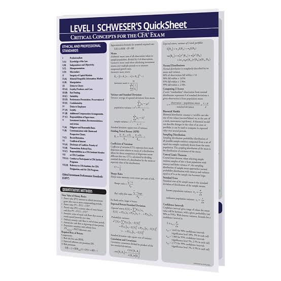 CFA level 1 quicksheet