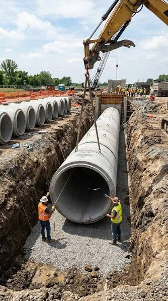 Municipal Stormwater RCC Hume Pipe Drainage Line